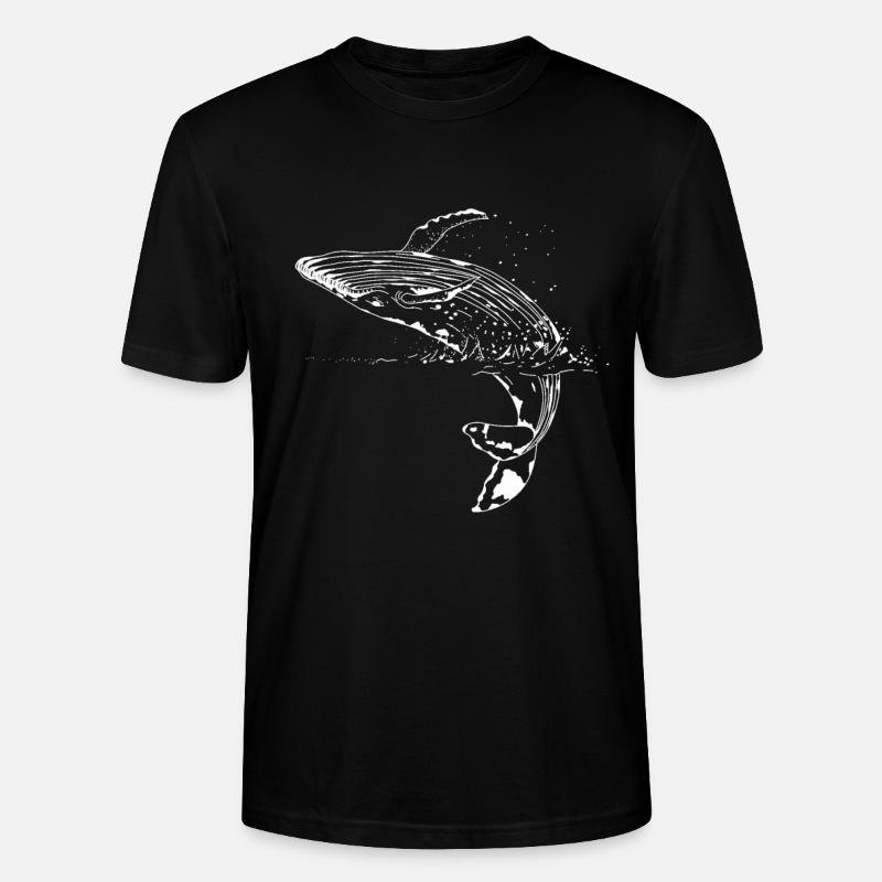 Cétacé de rorqual bleu - T-shirt bio CRAFTER Stanley Stella Unisexe - noir