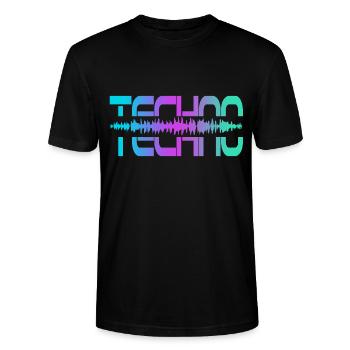 Techno Rave Raver - Stanley/Stella Unisex Bio-T-Shirt CRAFTER - Schwarz - Vorne - Alina (178cm) & Michal (187cm)