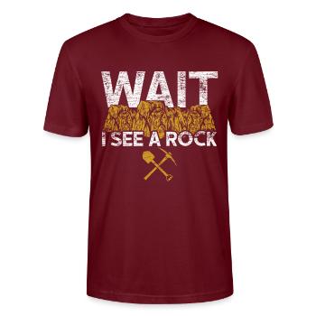Archaeology Stones - Stanley/Stella CRAFTER Unisex Organic T-Shirt - burgundy - Front - Alina (178cm) & Michal (187cm)