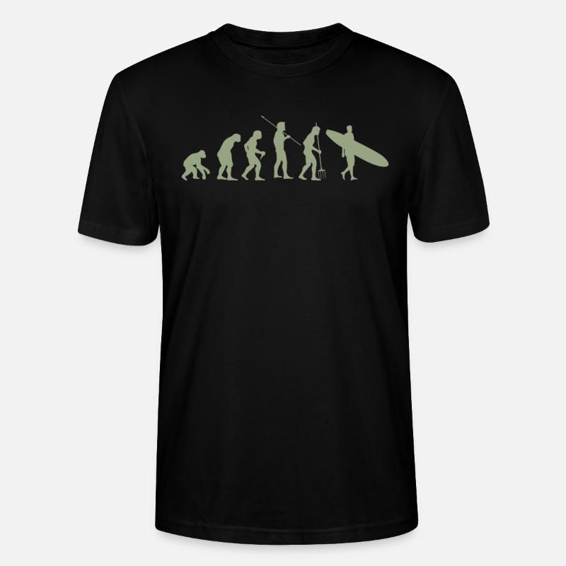 Surfer Evolution - T-shirt bio CRAFTER Stanley Stella Unisexe - noir