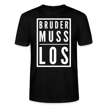 Bruder muss los G Style - Stanley/Stella Unisex Bio-T-Shirt CRAFTER - Schwarz - Vorne - Alina (178cm) & Michal (187cm)