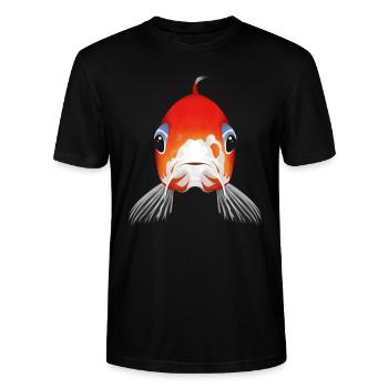 Koi Fish - Stanley/Stella CRAFTER Unisex Organic T-Shirt - black - Front - Alina (178cm) & Michal (187cm)
