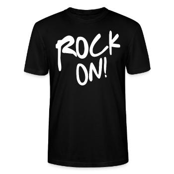 Rock on Party Rocker Lifestyle - Stanley/Stella Unisex Bio-T-Shirt CRAFTER - Schwarz - Vorne - Alina (178cm) & Michal (187cm)
