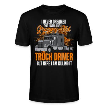 LKW Fahrer - Stanley/Stella Unisex Bio-T-Shirt CRAFTER - Schwarz - Vorne - Alina (178cm) & Michal (187cm)