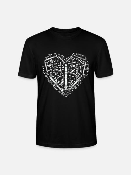 flute - Stanley/Stella CRAFTER Unisex Organic T-Shirt - black