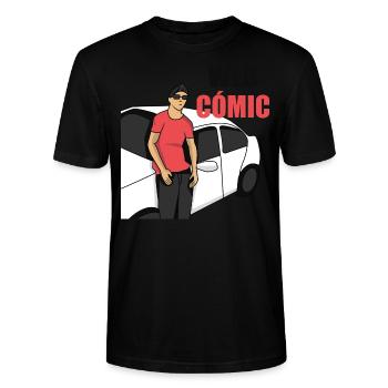 comic - Stanley/Stella CRAFTER Unisex Organic T-Shirt - black - Front - Alina (178cm) & Michal (187cm)