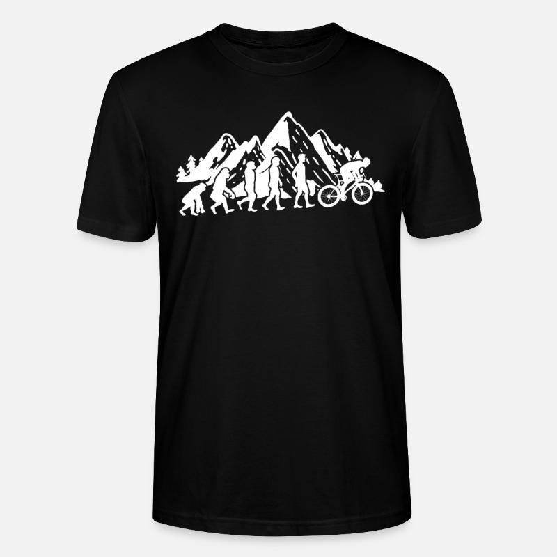 Mountainbiken Geschenk Mountainbiker Evolution - Stanley/Stella Unisex Bio-T-Shirt CRAFTER - Schwarz