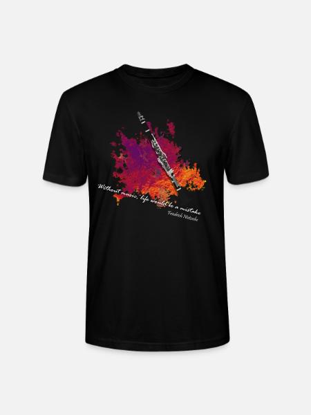 clarinet - Stanley/Stella CRAFTER Unisex Organic T-Shirt - black