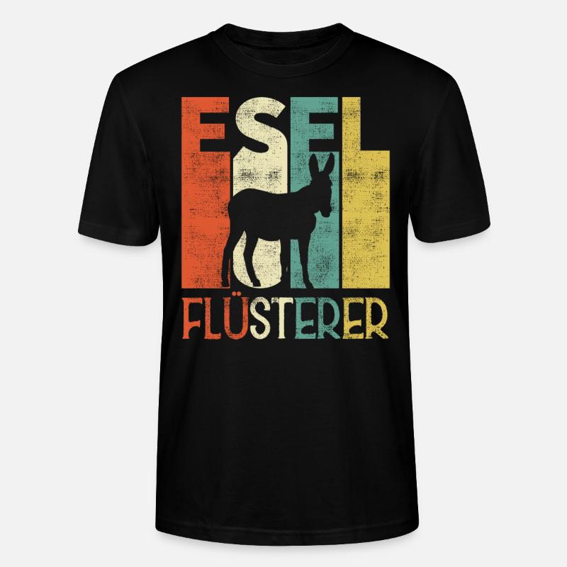 Retro Esel Flüsterer Besitzer - Stanley/Stella Unisex Bio-T-Shirt CRAFTER - Schwarz