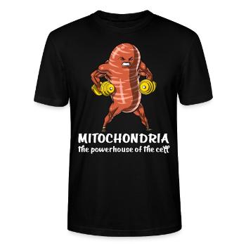 Biology Science Funny Mitochondria School Joke - Stanley/Stella CRAFTER Unisex Organic T-Shirt - black - Front - Alina (178cm) & Michal (187cm)
