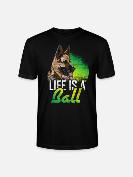 German Shepherd Dog Playing - Stanley/Stella CRAFTER Unisex Organic T-Shirt - black