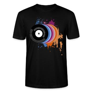 Disque Vinyle Cadeau Vinyle - T-shirt bio CRAFTER Stanley Stella Unisexe - noir - Devant - Alina (178cm) & Michal (187cm)