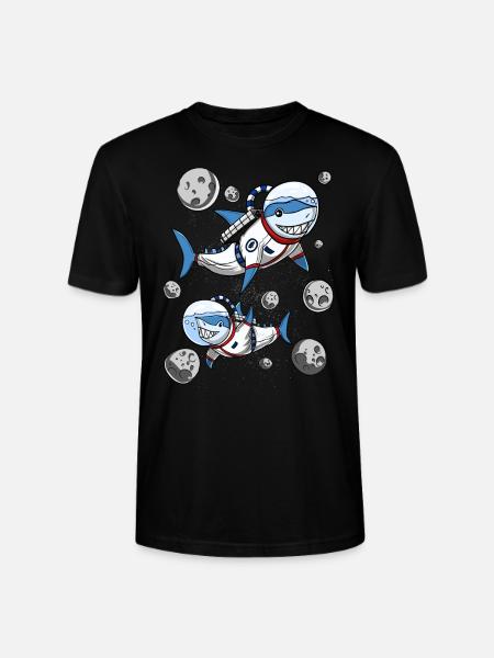 Shark Astronaut Space Cosmic Galaxy - Stanley/Stella CRAFTER Unisex Organic T-Shirt - black