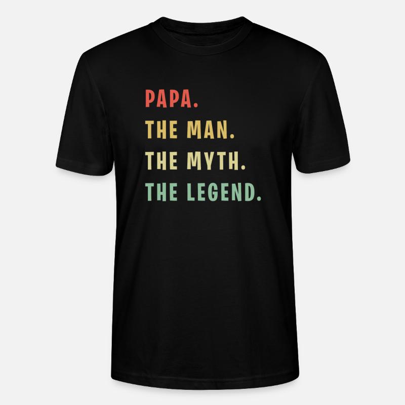 Papa Man Myth Legend - Stanley/Stella Unisex Bio-T-Shirt CRAFTER - Schwarz