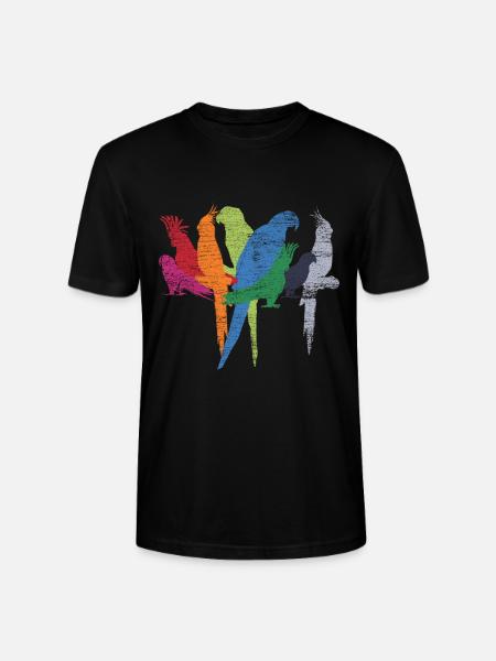 Parrot birds - Stanley/Stella CRAFTER Unisex Organic T-Shirt - black
