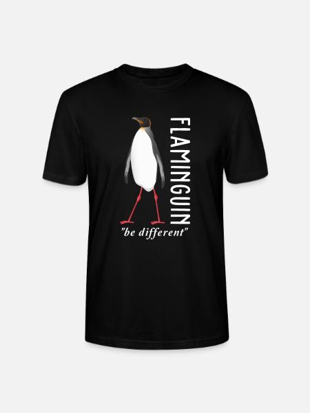Penguin flamingo - Stanley/Stella CRAFTER Unisex Organic T-Shirt - black