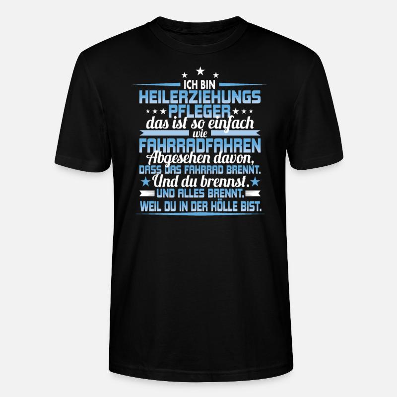 Ich bin Heilerziehungspfleger - Spruch - Stanley/Stella Unisex Bio-T-Shirt CRAFTER - Schwarz