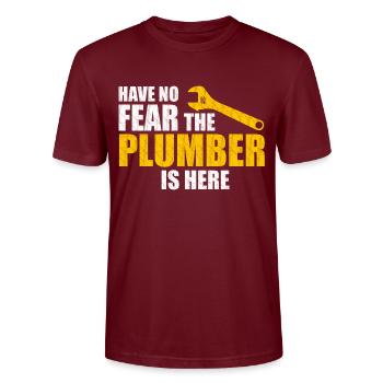 plombier - T-shirt bio CRAFTER Stanley Stella Unisexe - bordeaux - Devant - Alina (178cm) & Michal (187cm)