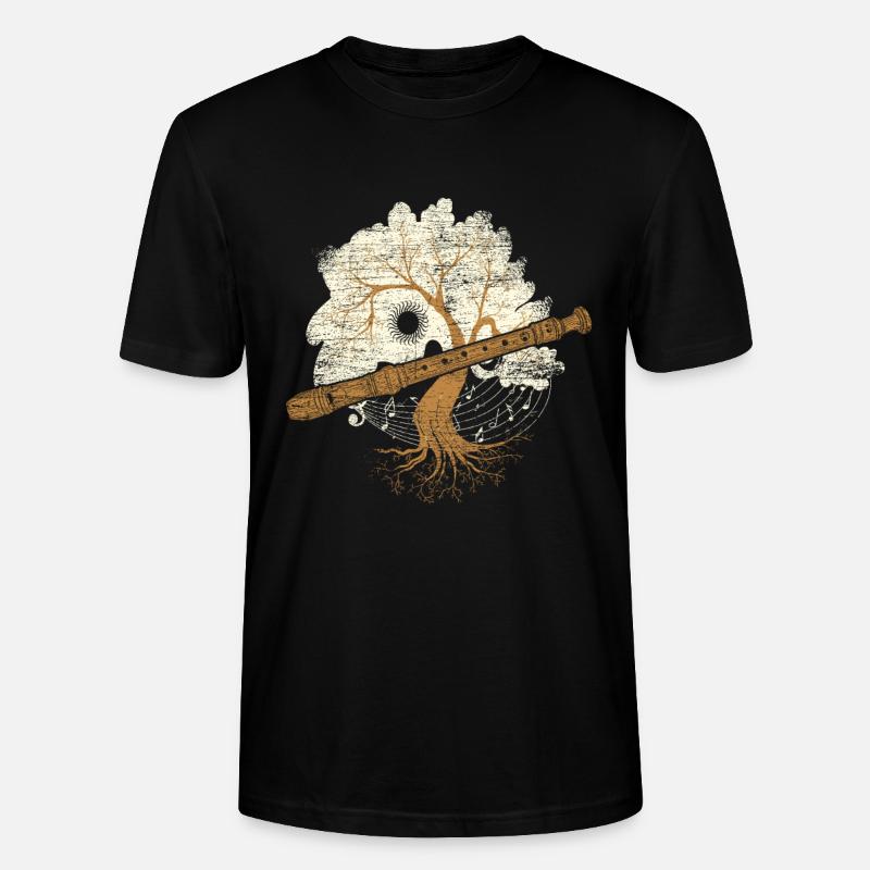 Flöte Blockflöte Querflöte - Stanley/Stella Unisex Bio-T-Shirt CRAFTER - Schwarz