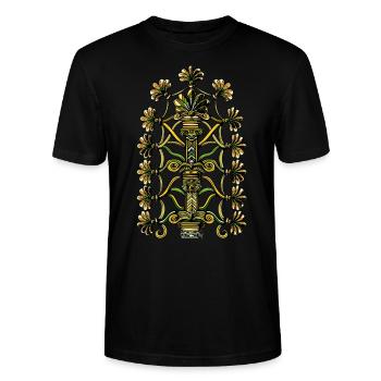 Anunnaki Tree Of Life Ancient Sacred Geometry - Stanley/Stella Unisex Bio-T-Shirt CRAFTER - Schwarz - Vorne - Alina (178cm) & Michal (187cm)