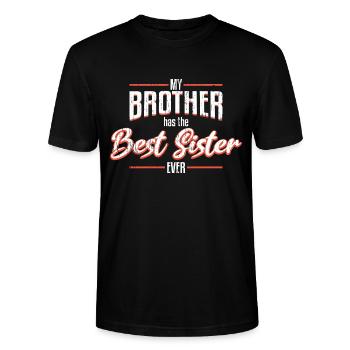 Schwester Brüder Schwestern - Stanley/Stella Unisex Bio-T-Shirt CRAFTER - Schwarz - Vorne - Alina (178cm) & Michal (187cm)