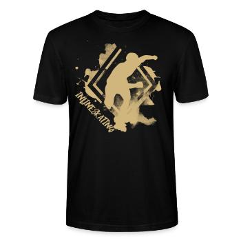 inliner inlineskater - Stanley/Stella Unisex Bio-T-Shirt CRAFTER - Schwarz - Vorne - Alina (178cm) & Michal (187cm)
