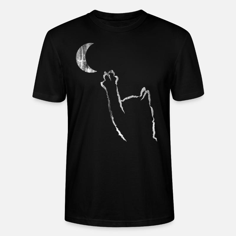 Chat lune - T-shirt bio CRAFTER Stanley Stella Unisexe - noir