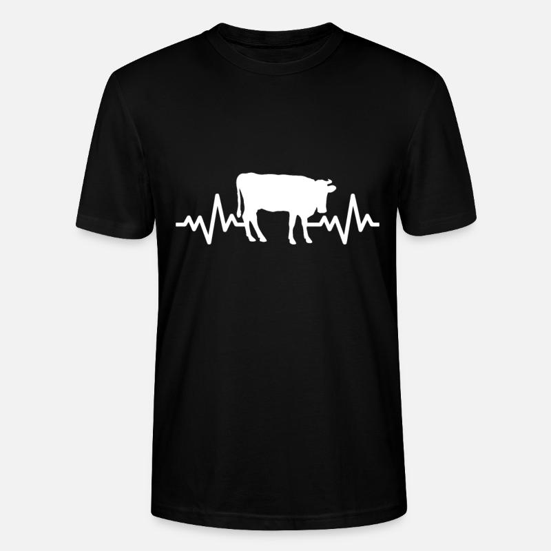 Kuh Herzschlag - Stanley/Stella Unisex Bio-T-Shirt CRAFTER - Schwarz