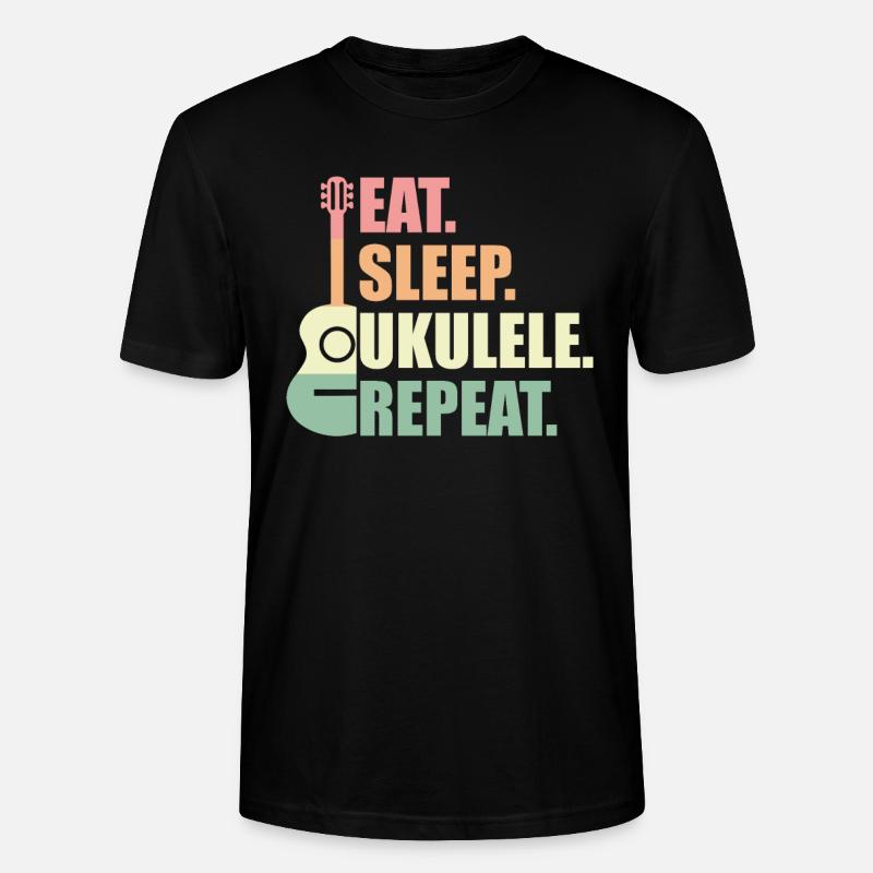 Ukulele Retro Geschenk - Stanley/Stella Unisex Bio-T-Shirt CRAFTER - Schwarz