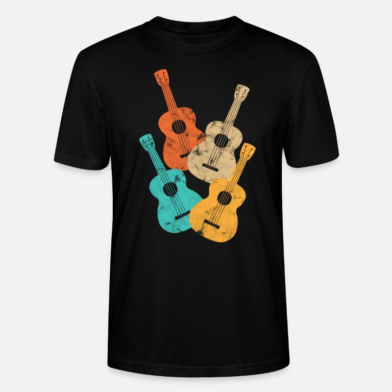 Ukulele Retro - Stanley/Stella Unisex Bio-T-Shirt CRAFTER - Schwarz