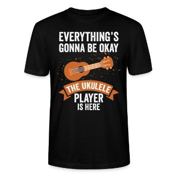 Ukulele Sprüche Geschenk - Stanley/Stella Unisex Bio-T-Shirt CRAFTER - Schwarz - Vorne - Alina (178cm) & Michal (187cm)
