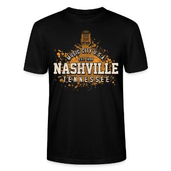 Nashville Music City - Country Music Verenigde Staten Amerika - Stanley/Stella Uniseks bio-T-shirt CRAFTER - zwart - Voor - Alina (178cm) & Michal (187cm)