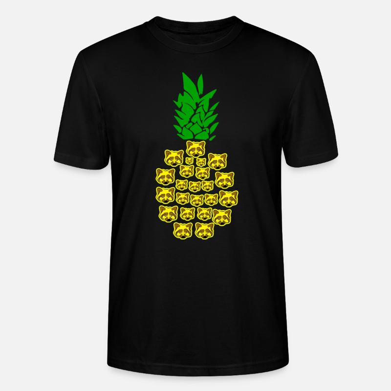 Waschbär Ananas - Stanley/Stella Unisex Bio-T-Shirt CRAFTER - Schwarz