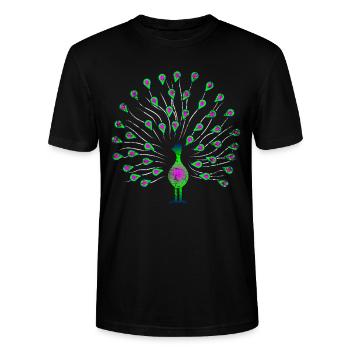Pfau Tier - Stanley/Stella Unisex Bio-T-Shirt CRAFTER - Schwarz - Vorne - Alina (178cm) & Michal (187cm)