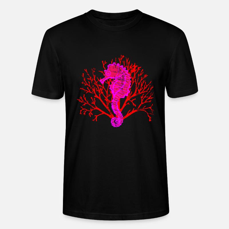 Seepferdchen Korallen - Stanley/Stella Unisex Bio-T-Shirt CRAFTER - Schwarz