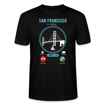 San Francisco - T-shirt bio CRAFTER Stanley Stella Unisexe - noir - Devant - Alina (178cm) & Michal (187cm)