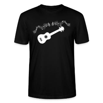 Ukulele - Stanley/Stella Unisex Bio-T-Shirt CRAFTER - Schwarz - Vorne - Alina (178cm) & Michal (187cm)