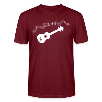 Ukulele - Stanley/Stella Unisex Bio-T-Shirt CRAFTER - Burgunderrot - Vorne - Alina (178cm) & Michal (187cm)