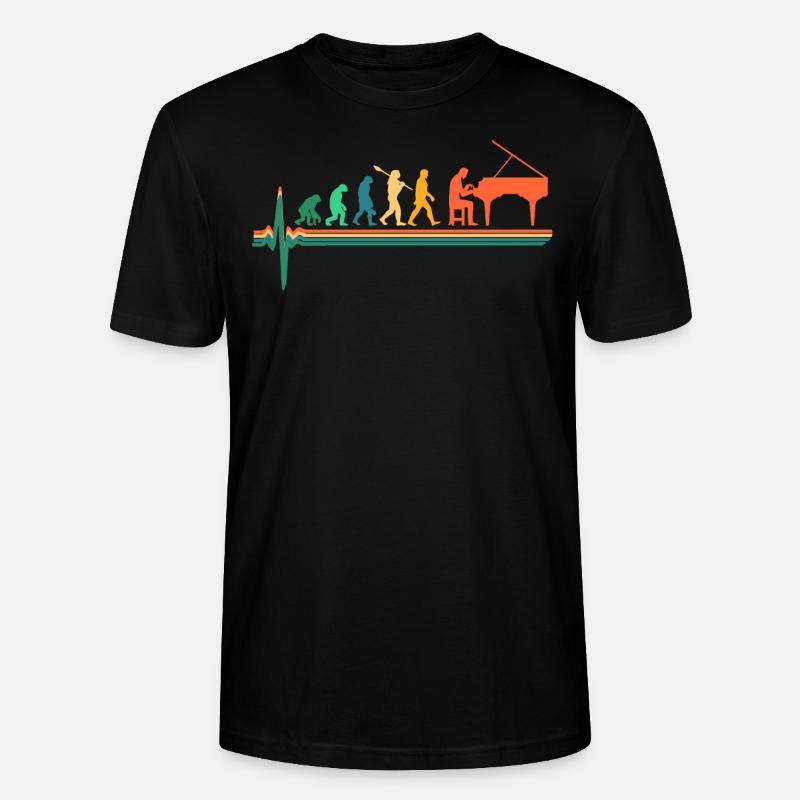 Piano evolution - Stanley/Stella CRAFTER Unisex Organic T-Shirt - black