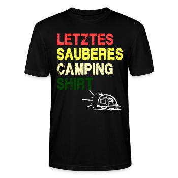 Letztes sauberes Camping Shirt - Stanley/Stella Unisex Bio-T-Shirt CRAFTER - Schwarz - Vorne - Alina (178cm) & Michal (187cm)