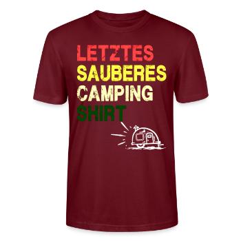 Letztes sauberes Camping Shirt - Stanley/Stella Unisex Bio-T-Shirt CRAFTER - Burgunderrot - Vorne - Alina (178cm) & Michal (187cm)