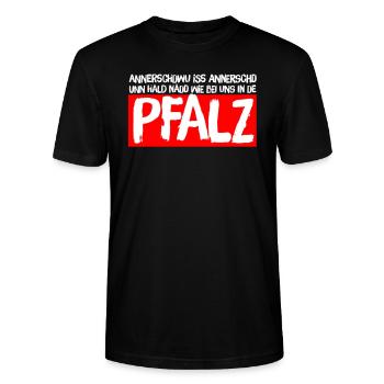 PFÄLZER - ANNERSCHWU ISS ANNERSCH - Stanley/Stella Unisex Bio-T-Shirt CRAFTER - Schwarz - Vorne - Alina (178cm) & Michal (187cm)