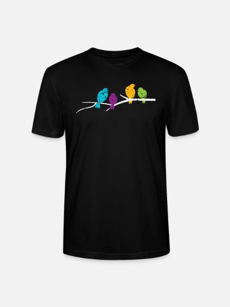 Birds - Stanley/Stella CRAFTER Unisex Organic T-Shirt - black