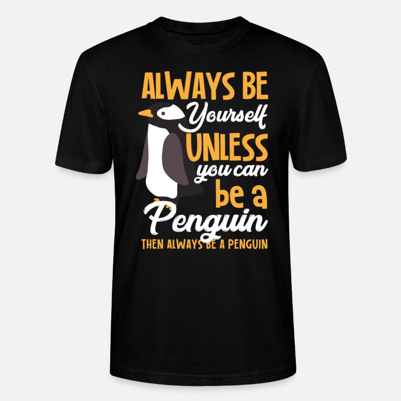 Pinguin Tier Geschenk - Stanley/Stella Unisex Bio-T-Shirt CRAFTER - Schwarz