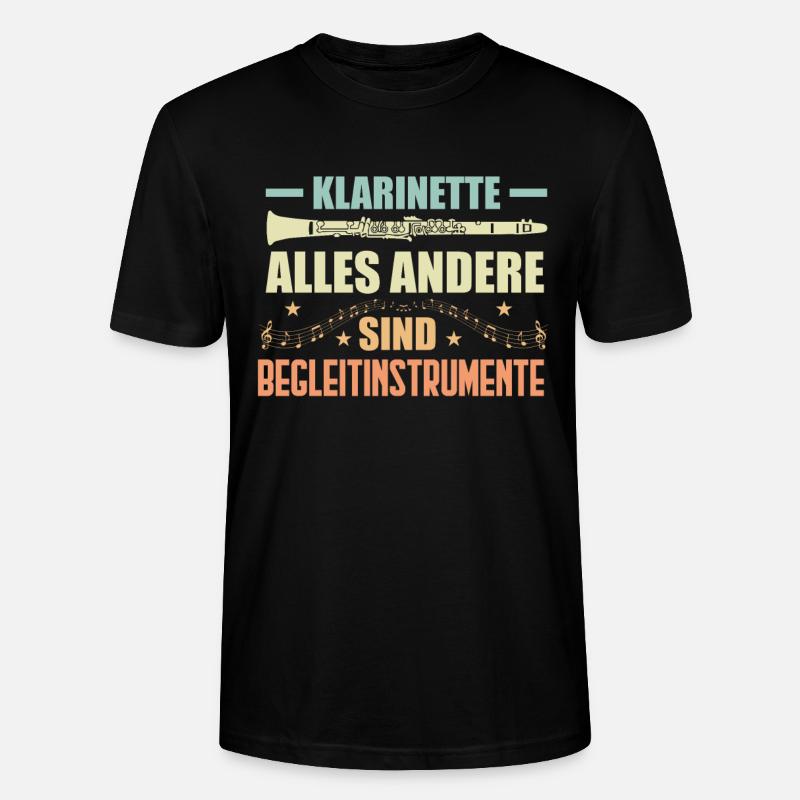 Klarinette Blasinstrument - Stanley/Stella Unisex Bio-T-Shirt CRAFTER - Schwarz