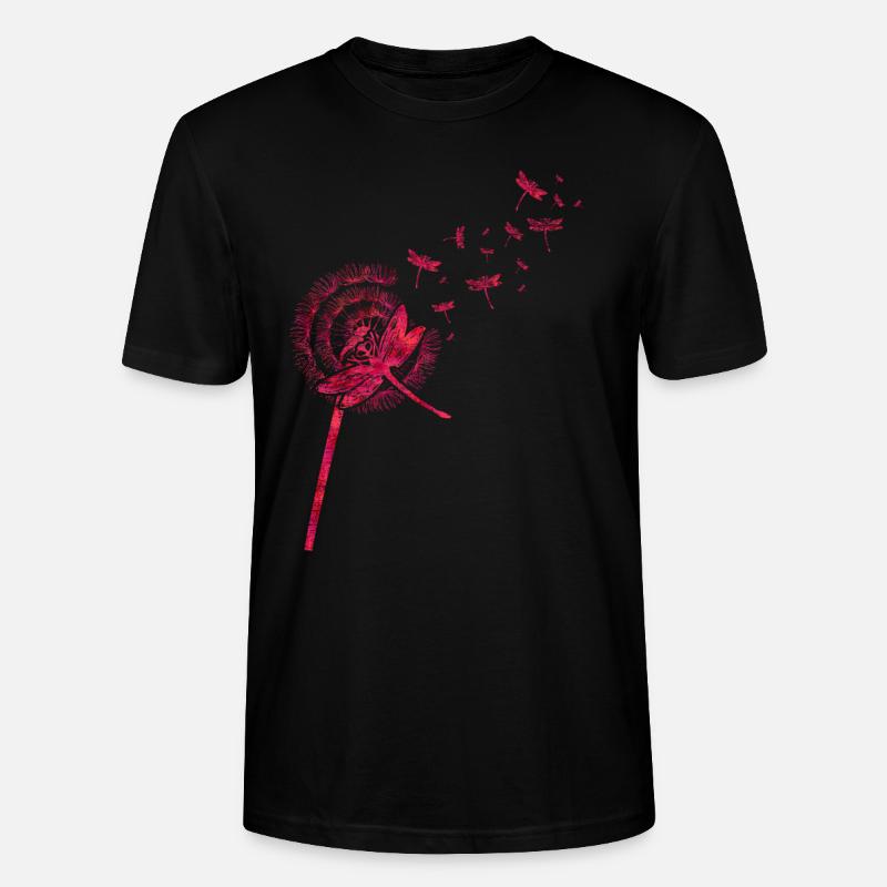 Pissenlit libellule - T-shirt bio CRAFTER Stanley Stella Unisexe - noir