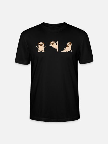 Mops Yoga - Stanley/Stella Unisex Bio-T-Shirt CRAFTER - Schwarz