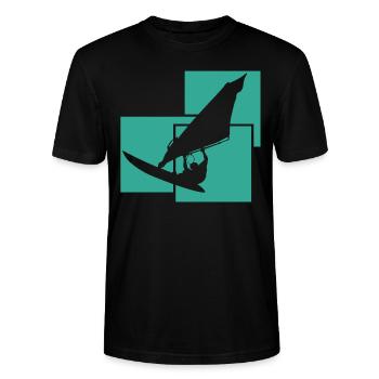 Windsurfing - Stanley/Stella CRAFTER Unisex Organic T-Shirt - black - Front - Alina (178cm) & Michal (187cm)