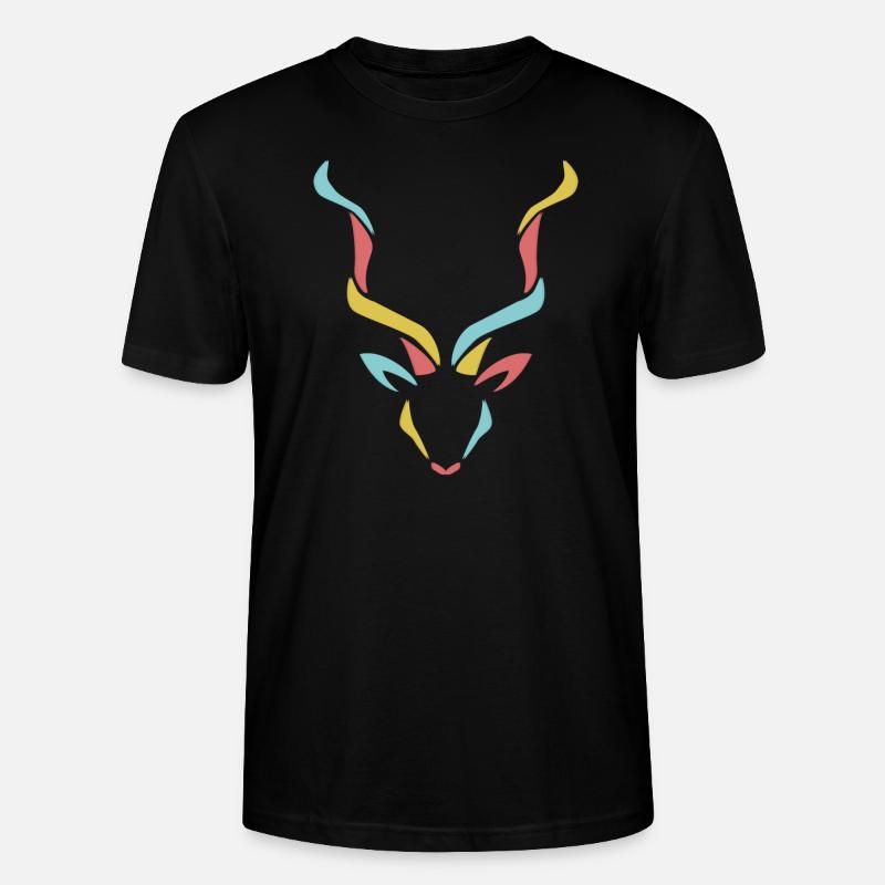 Farbiger Kudu - Stanley/Stella Unisex Bio-T-Shirt CRAFTER - Schwarz