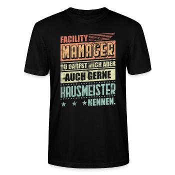Hausmeister Facility Manager Geschenkidee - Stanley/Stella Unisex Bio-T-Shirt CRAFTER - Schwarz - Vorne - Alina (178cm) & Michal (187cm)